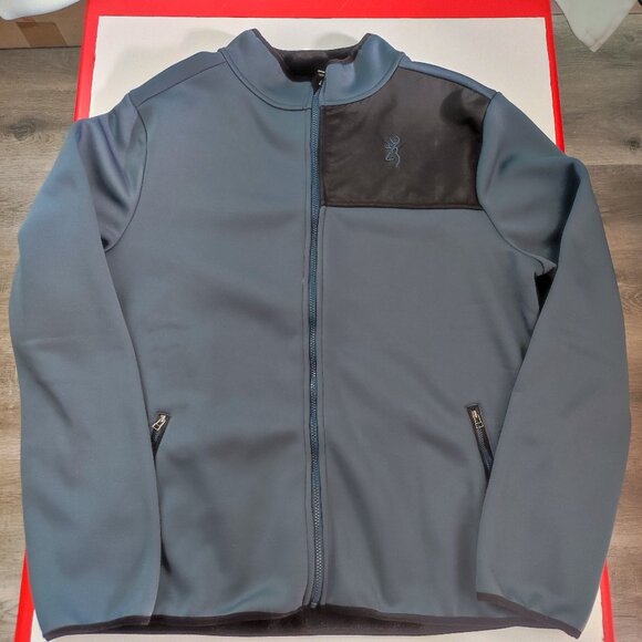 Browning shooter fleece jacket bluish grey black men's size XL - Picture 1 of 9